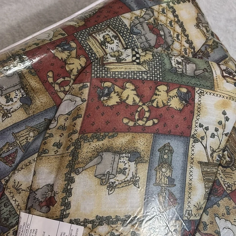 Vintage Kid's Mini Bed Set ducks and cats cottagecore twin bed set. New in bag